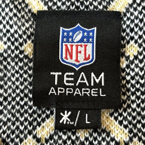 NFL Team Apparel New Orleans Saints Christmas Black Gold Sweater - Picture 4 of 10